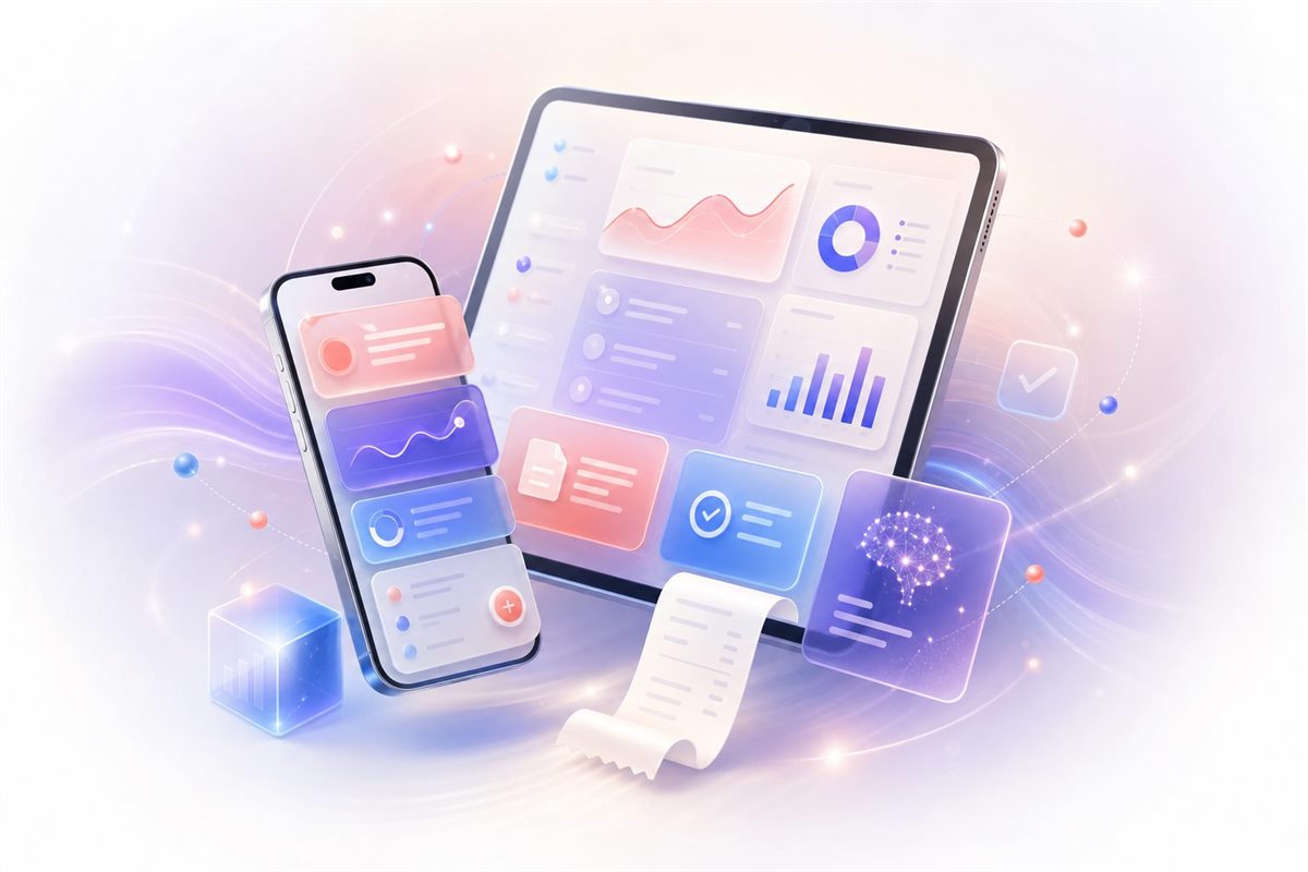 Vue d’ensemble de l’activité dans Lync sur mobile, avec les factures, les clients et les paiements